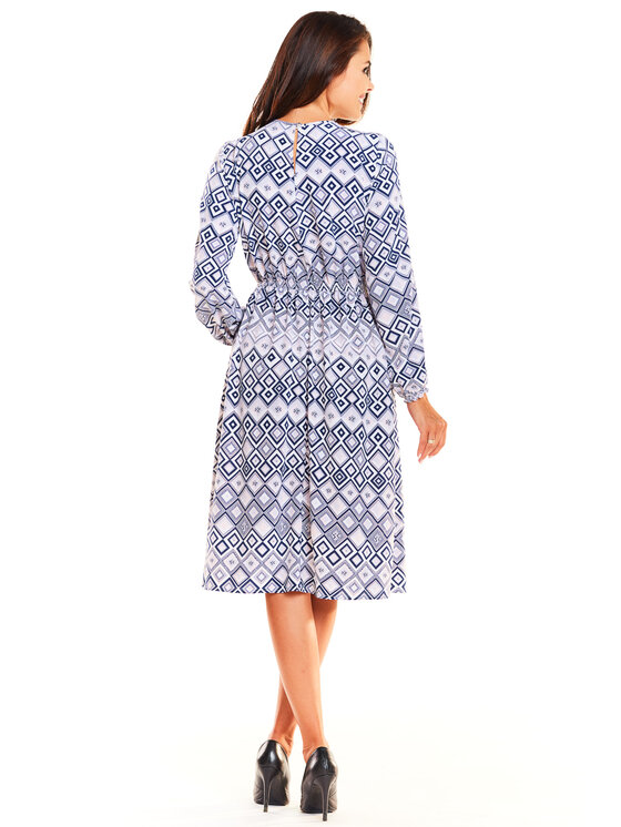 Awama Awama Sukienka A233 Kolorowy Basic Fit