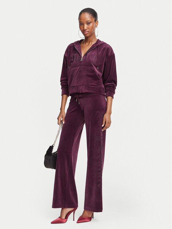 Juicy Couture Juicy Couture Bluza Old Gothic JCWAS226333 Bordowy Slim Fit