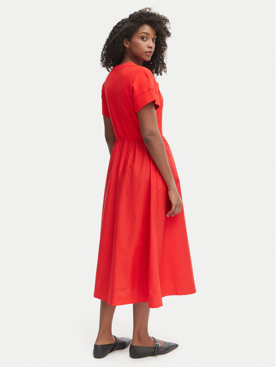 Tommy Hilfiger Tommy Hilfiger Kleid für den Alltag WW0WW51148 Rot Regular Fit