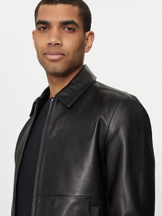 Veste en cuir calvin klein homme sale