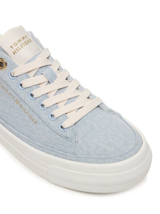 Tommy Hilfiger Tommy Hilfiger Сникърси Th Foxing Platform Washed Canvas FW0FW09172 Светлосиньо