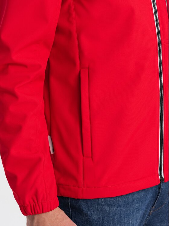 Ombre Ombre Kurtka softshell OM-JANP-0137 Czerwony Regular Fit