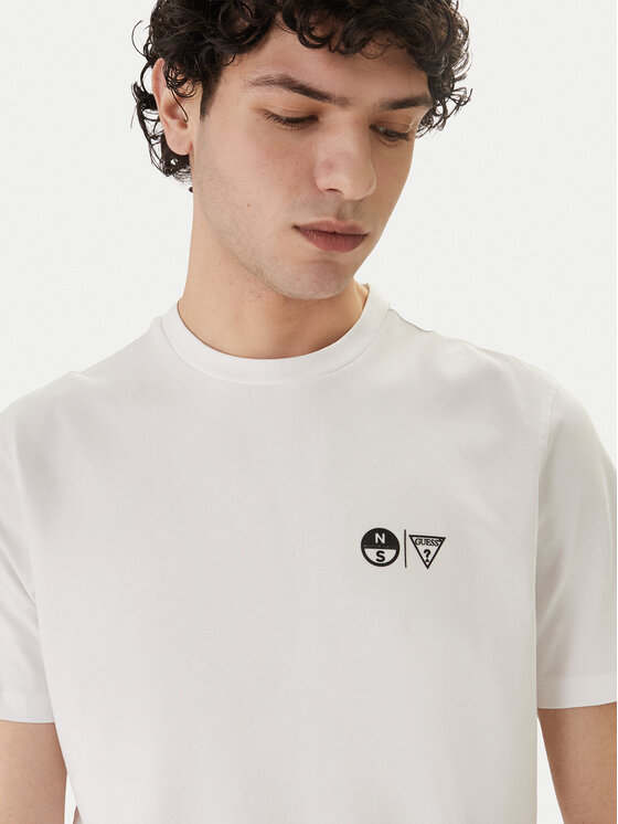 Guess Guess T-shirt GUESS x NORTH SAILS M6GI46 K3495 Bianco Regular Fit