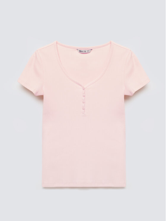 BIG STAR BIG STAR T-Shirt MINSA Różowy Slim Fit