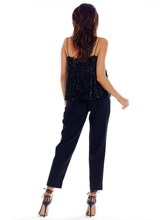 Awama Awama Blúzka A353 Čierna Basic Fit