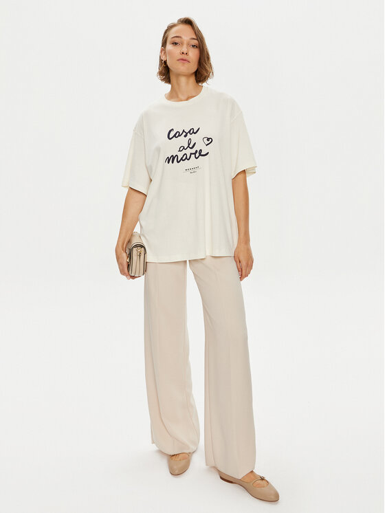 Weekend Max Mara Weekend Max Mara T-shirt Xanadu 2425946041600 Écru Oversize