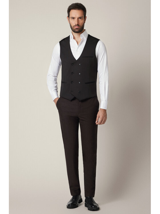 Lancerto Lancerto Kamizelka Candelo KA131225000007 Czarny Slim Fit