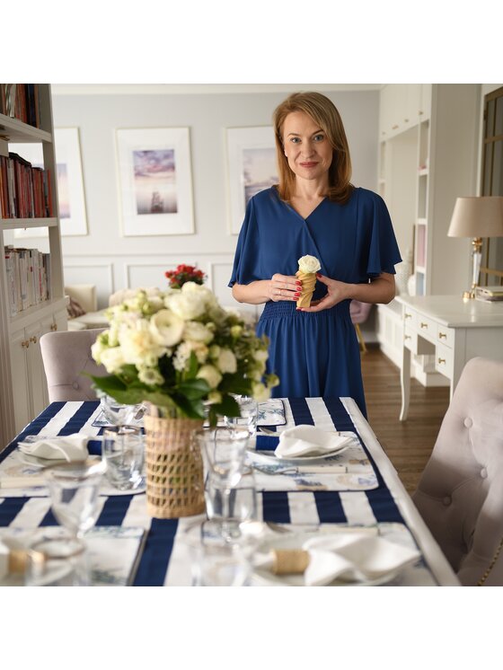 Roseberry Home Roseberry Home Obrączka na serwetki Obrączki na serwetki Blue & Beige Rings Niebieski