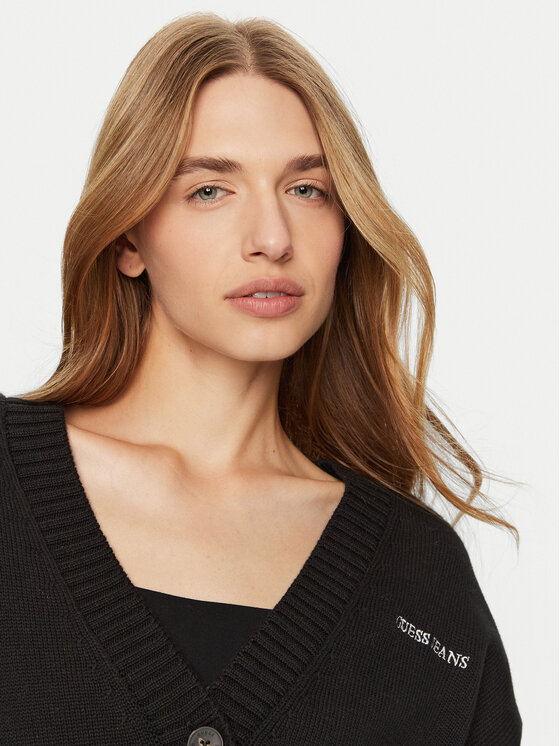 Guess Jeans Guess Jeans Кардиган W4BR81 Z3HM1 Черен Regular Fit