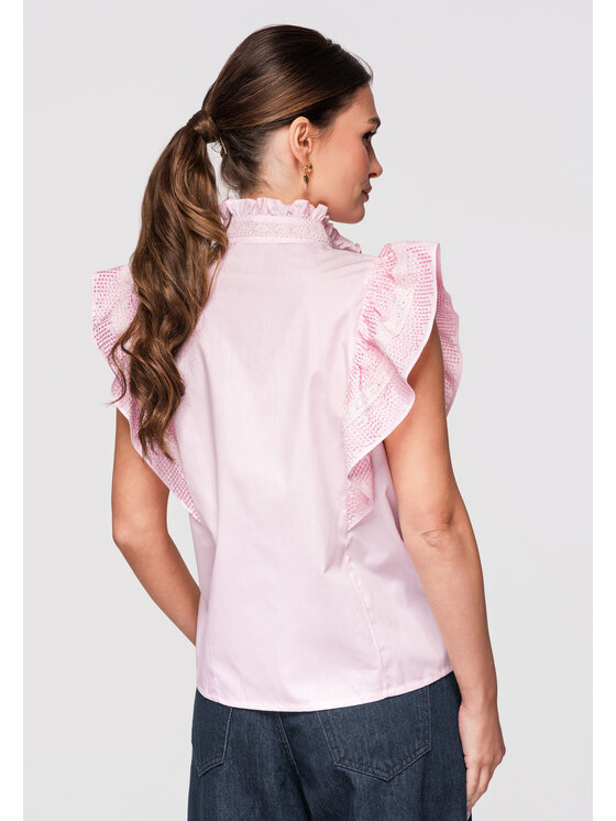 Ombre Ombre Koszula OW-SH-E0002 Różowy Regular Fit