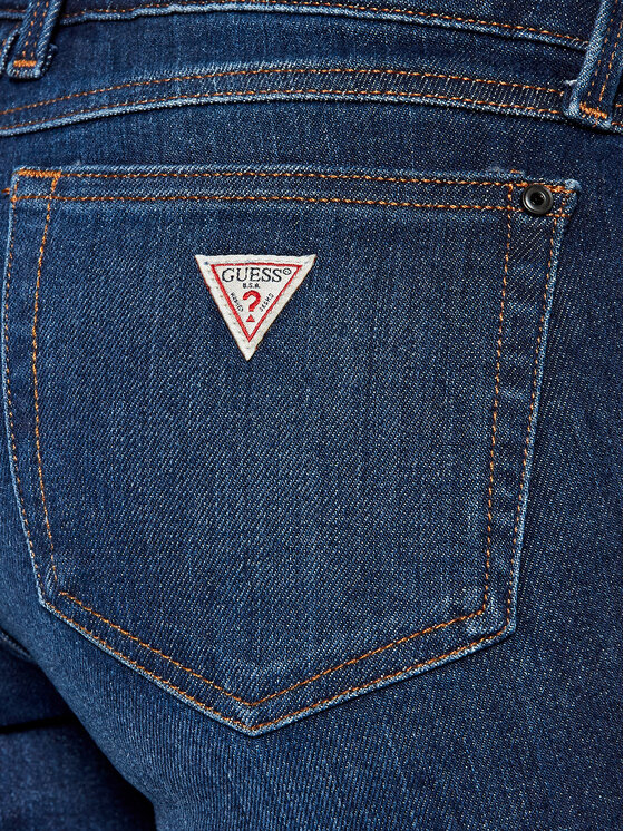Guess Guess Jeans hlače Marilyn 3 Zip W0BAB8 D4661 Mornarsko modra Skinny Fit