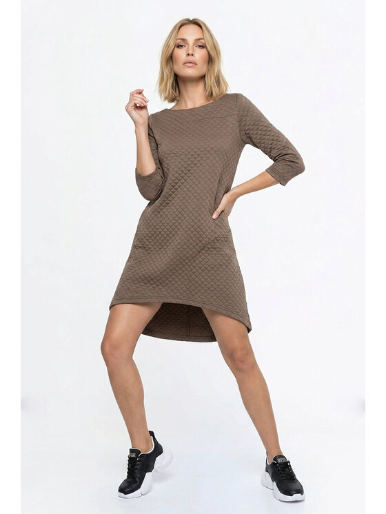 FIGL FIGL Každodenní šaty M1363 Béžová Loose Fit