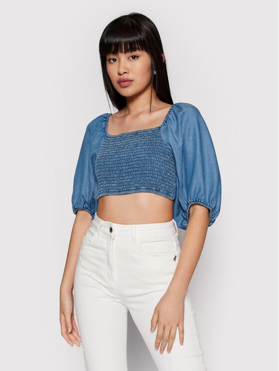 Patrizia Pepe Patrizia Pepe Блуза 2C1344/D9A0-C910 Син Slim Fit