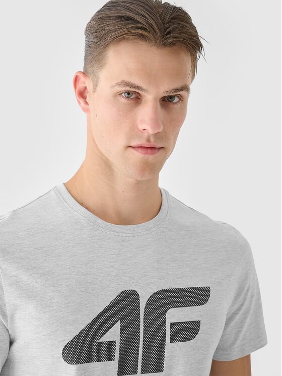 4F 4F Tričko 4FWMM00TTSHM1844-27M Sivá Regular Fit