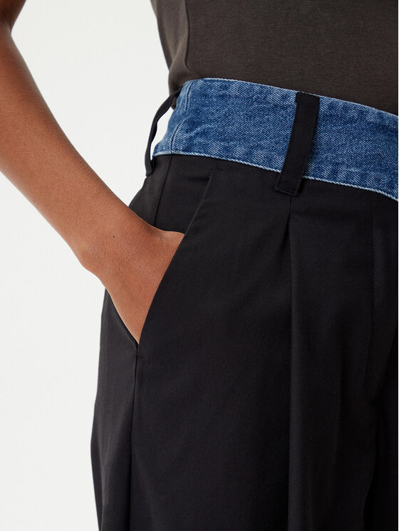 Desigual Desigual Hlače Denimwaist 25WWPW03 Crna Wide Leg