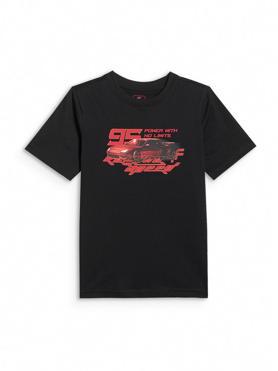 4F 4F T-Shirt ESPORTS RACING Czarny Regular Fit