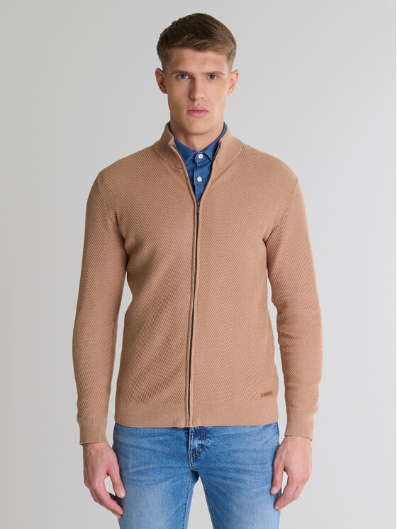 BIG STAR BIG STAR Sweter ADAL Brązowy Basic Fit