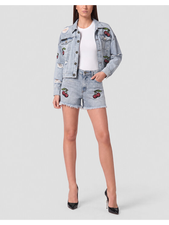 PHILIPP PLEIN PHILIPP PLEIN Kurtka jeansowa 31763 Niebieski Regular Fit