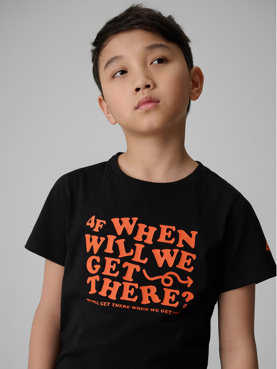 4F 4F T-Shirt HIKING TRIP Czarny Regular Fit