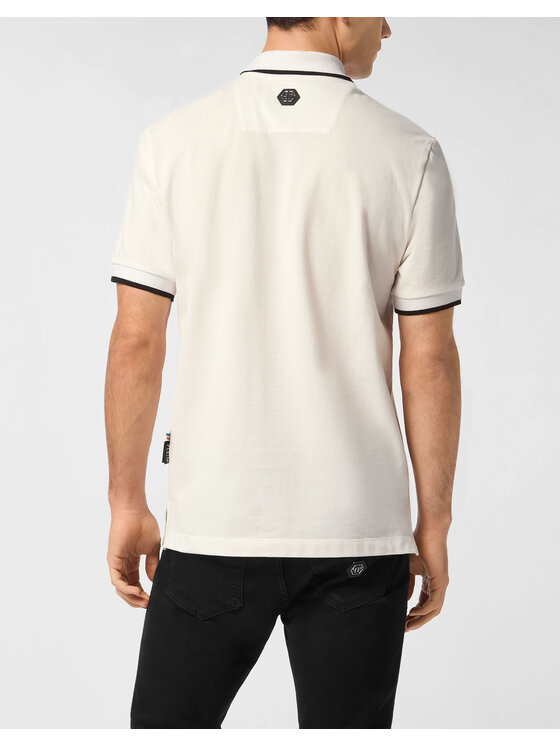 PHILIPP PLEIN PHILIPP PLEIN Polo 27165 Biały Slim Fit