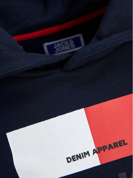 Jack&Jones Junior Jack&Jones Junior Džemperis ar kapuci 12237105 Tumši zils Regular Fit
