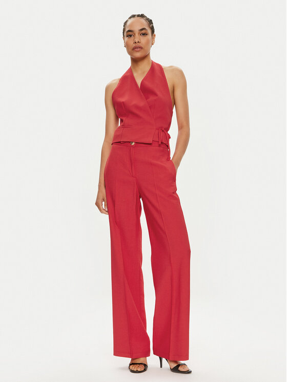 ViCOLO ViCOLO Штани з тканини TB0049 Червоний Regular Fit