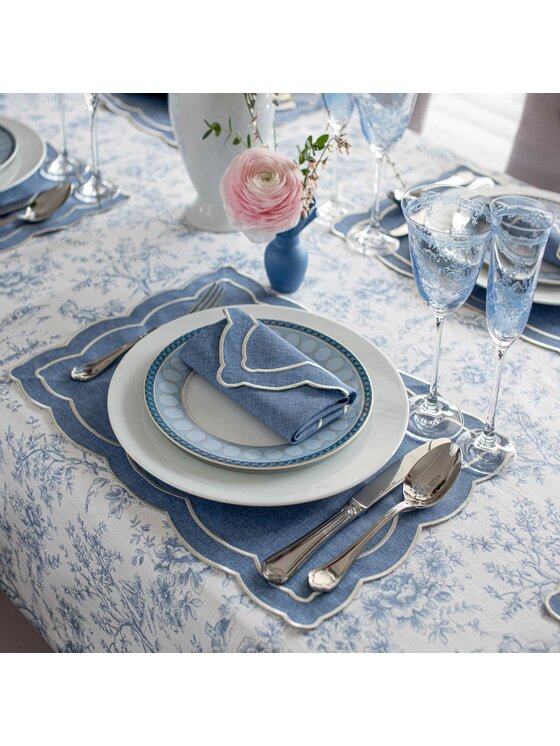 Roseberry Home Roseberry Home Obrus Toile de Jouy Blue Niebieski