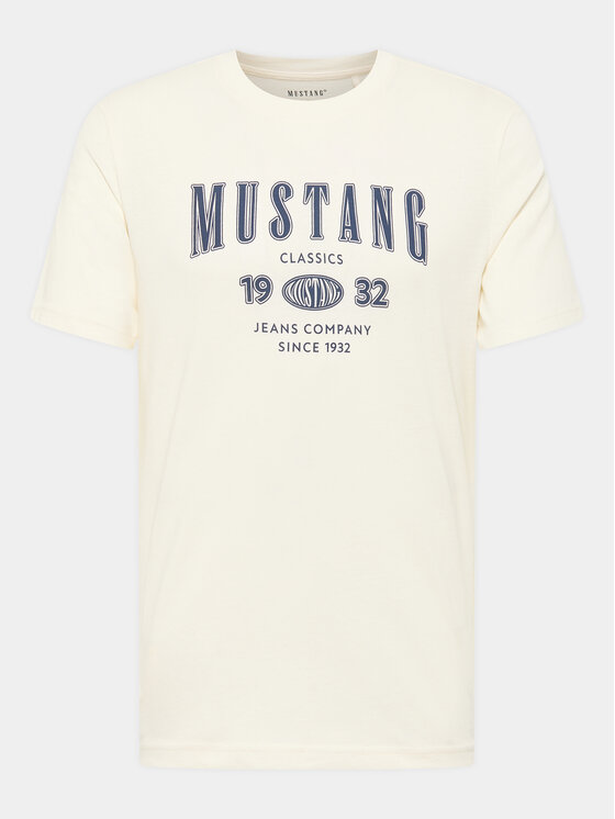 T-shirt MUSTANG Homme - 100% Coton - Col Rond - Coupe Regular - Basique Intemporel