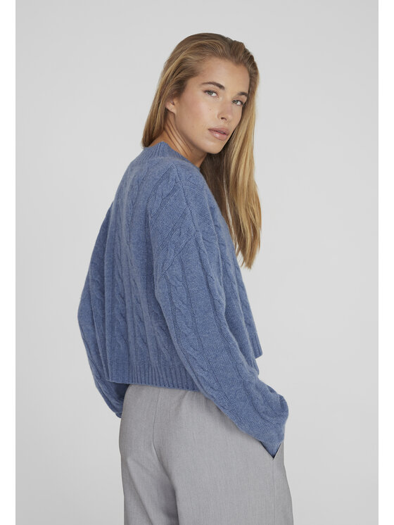 Style Republic Style Republic Sweter Kaszmirowo-wełniana mieszanka z półgolfem Niebieski Oversize