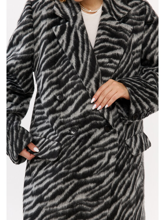 Mirons Mirons Płaszcz przejściowy print Czarny Oversize