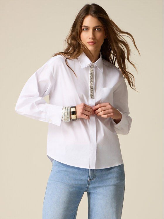 Oltre Oltre Koszula 5032J000813N011 Biały Regular Fit