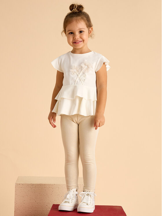 Mayoral Mayoral Set majica i leggins 3704 Bež Regular Fit