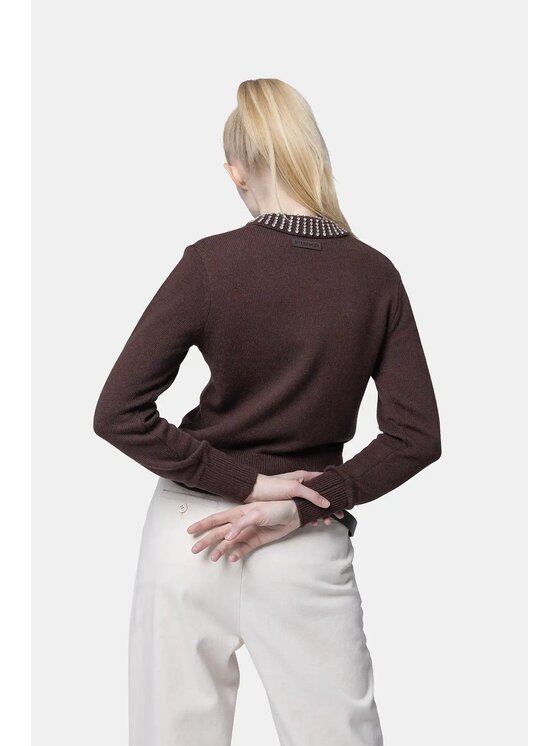PINKO PINKO Sweter Ventotene Brązowy Regular Fit