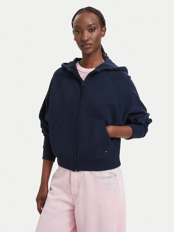Tommy Jeans Hanorac Flag DW0DW22834 Bleumarin Boxy Fit