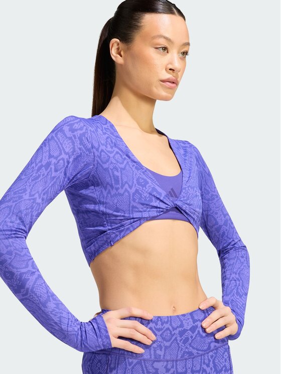 adidas adidas Φανελάκι τεχνικό Primelift Workout Snake Twist Reversible Long Sleeve T-Shirt KT4022 Μωβ Slim Fit