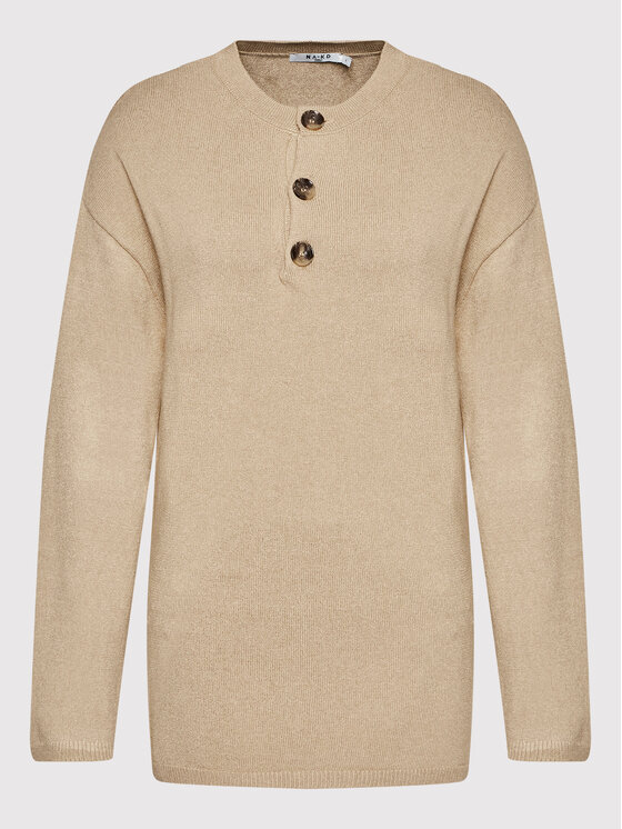 NA-KD NA-KD Megztinis Knitted 1100-005425-1844-003 Smėlio Oversize