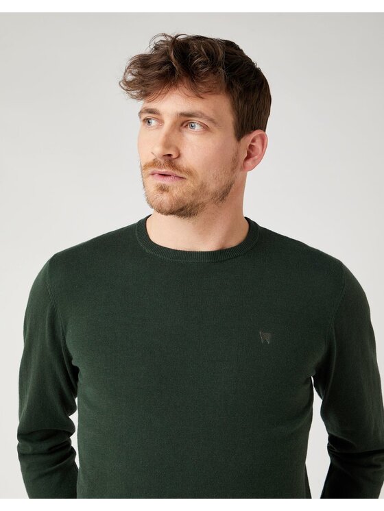 Wrangler Wrangler Maglione CREW KNIT Verde Regular Fit