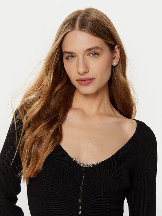 Guess Guess Sukienka dzianinowa W5RK07 Z2YJ2 Czarny Regular Fit