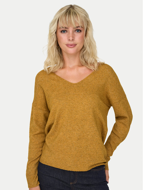 ONLY ONLY Sweter Rica 15224360 Pomarańczowy Regular Fit