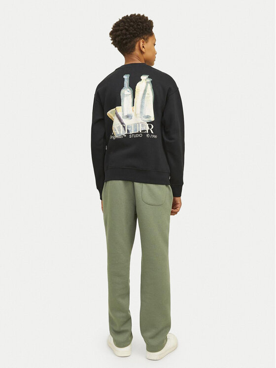 Jack&Jones Junior Jack&Jones Junior Majica dugih rukava Brooklyn Graphic 12263290 Crna Relaxed Fit