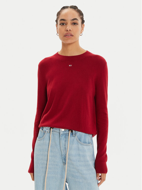 Tommy Jeans Tommy Jeans Sweater Essential DW0DW17254 Piros Regular Fit