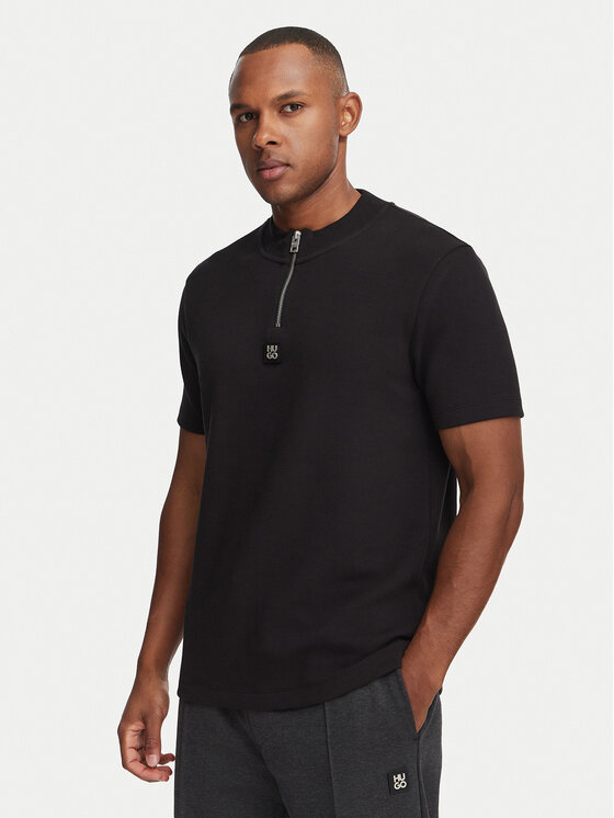 HUGO Tricou Dabi 50563018 Negru Regular Fit