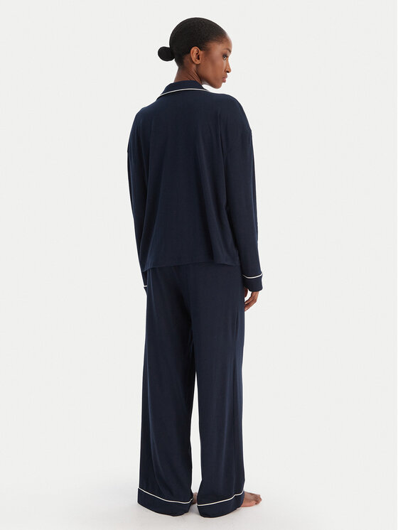 Tommy Hilfiger Tommy Hilfiger Pidžama UW0UW06142 Tumši zils Relaxed Fit