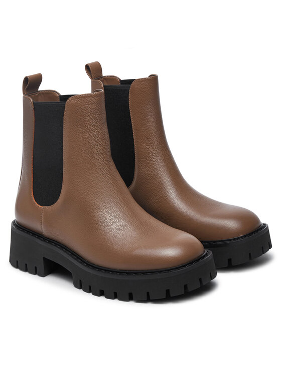 MICHAEL Michael Kors MICHAEL Michael Kors Kotníková obuv s elastickým prvkem Asher 40F4ASFE5L Hnědá