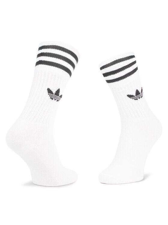 adidas Unisex ilgų kojinių komplektas (3 poros) Solid Crew Sock S21489  Balta • Modivo.lt