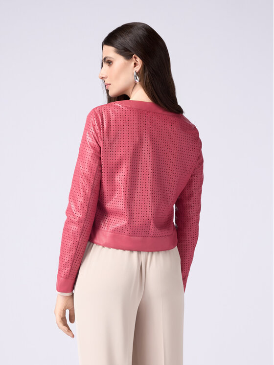 Oltre Oltre Giacca in similpelle R355R102172N006 Rosso Cropp Fit