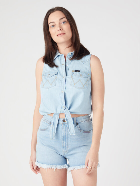 Wrangler Top W5WTHWXAZ 112334379 Svetlo Modra Regular Fit