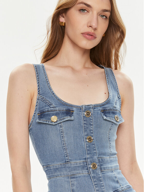 Elisabetta Franchi Elisabetta Franchi Džínsové šaty AJ-36S-41E2-002606 Modrá Slim Fit