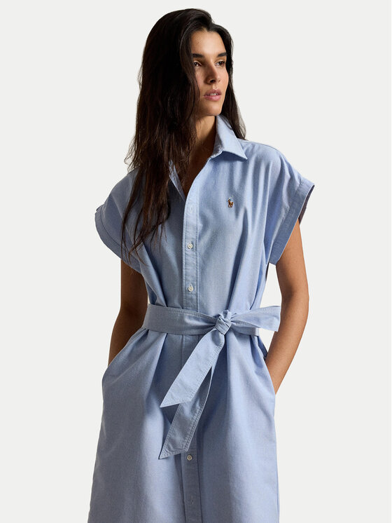 Polo Ralph Lauren Polo Ralph Lauren Srajčna obleka 211A12907001 Svetlo modra Regular Fit