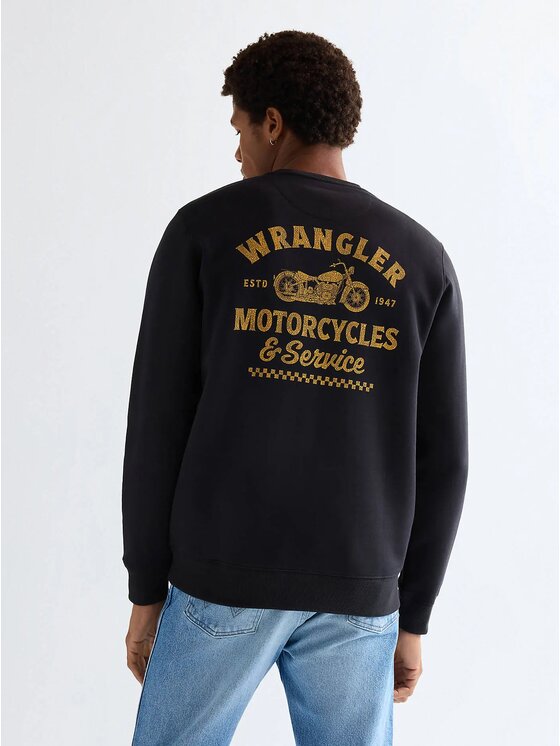 Wrangler Wrangler Bluza Americana Crew Czarny Regular Fit